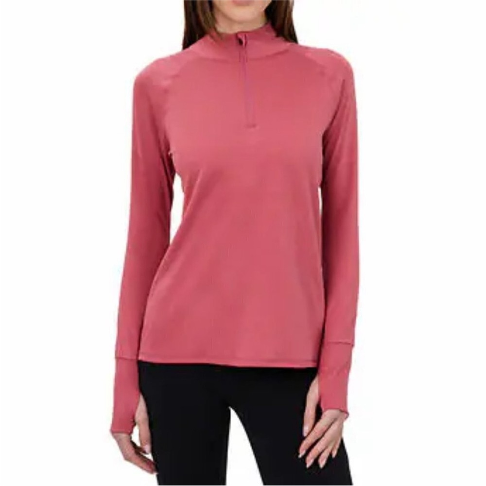 Tuff Athletics Women's Pink Quarter-Zip Lightweight Athleisure Sweatshirt